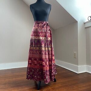 Bohemian Ethnic Cotton Wrap Skirt